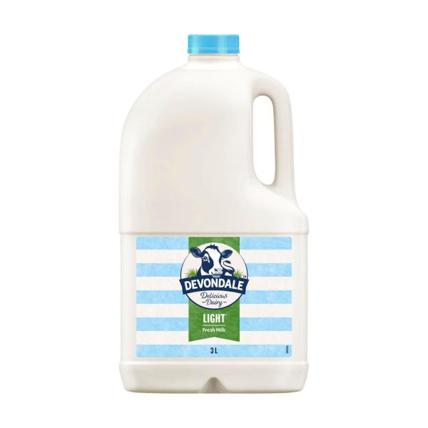 Devondale Light Milk 3L