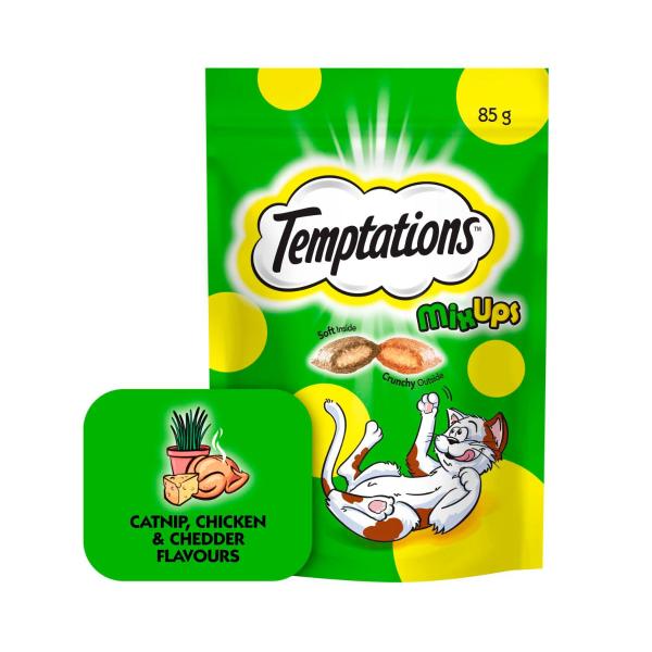 Mix Ups Cat Treats Catnip Chicken & Cheddar Flavours 85g