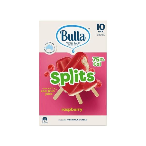 Bulla Raspberry Ice Cream Splits 10 Pack