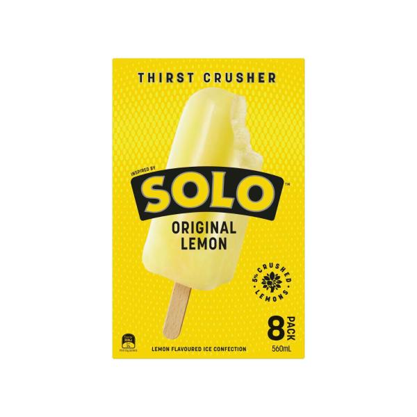 Solo Original Lemon Flavoured Fruit Ice Sticks 8 Pack