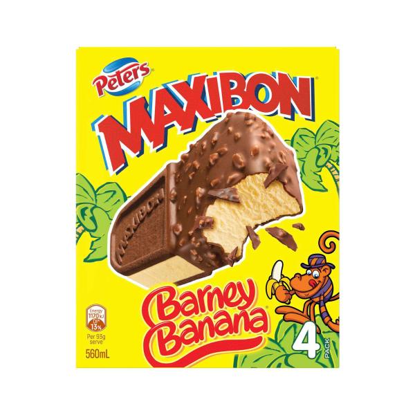 Peters Maxibon Barney Banana 4 Pack