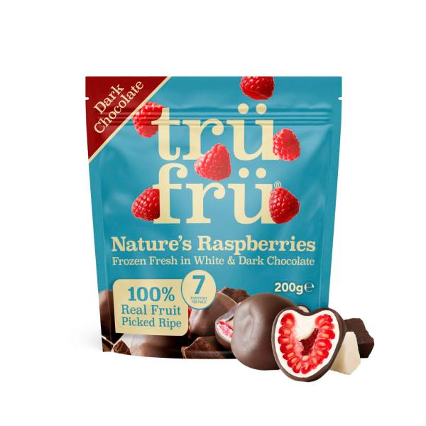 Tru Fru Dark & White Chocolate Coated Frozen Raspberries