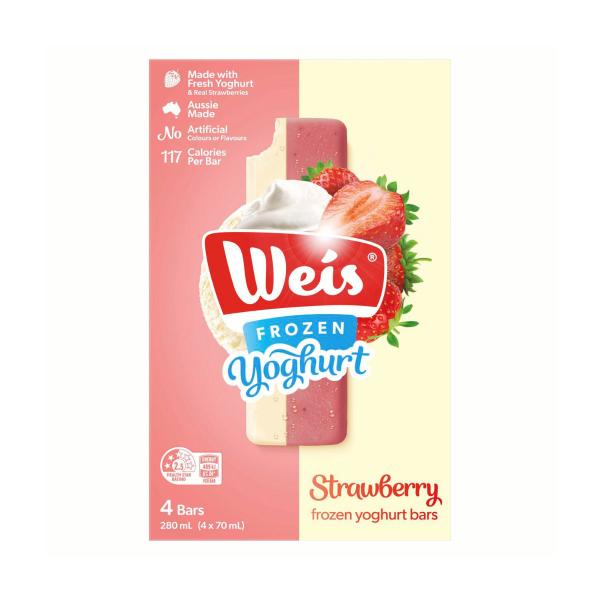 Weis Strawberry Frozen Yoghurt Bars 4 Pack