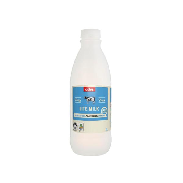 Coles Lite Milk Bottle 1L