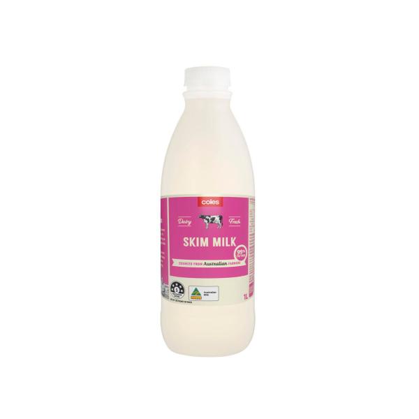 Coles Skim Milk Bottle 1L product image