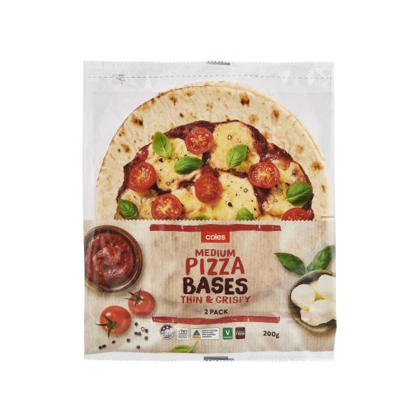 Coles Thin & Crispy Medium Pizza Bases 9inch 200g product image