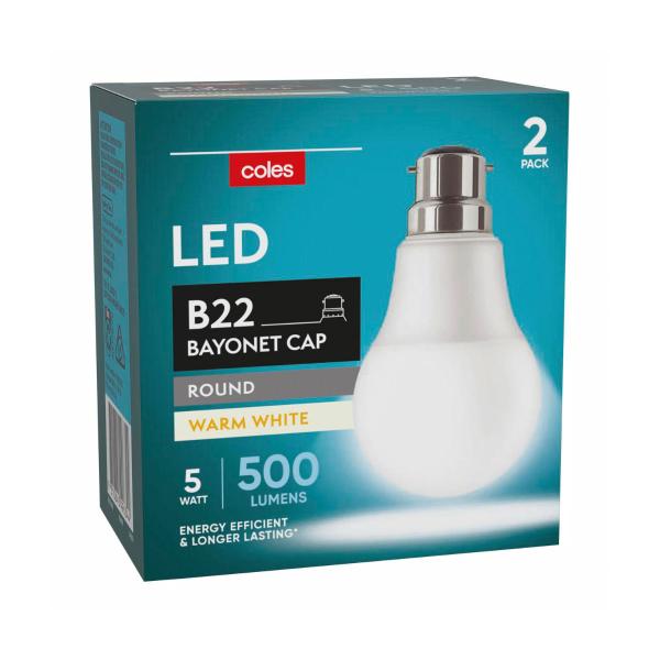 Led Globes Gls Bc 5w Warm White