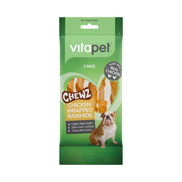 Vitapet Chicken Wrapped Rawhide Sticks 5 pack product image