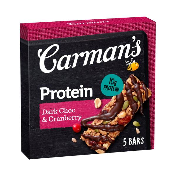 Carman's Protein Muesli Bars Dark Chocolate And Cranberry 200g product image