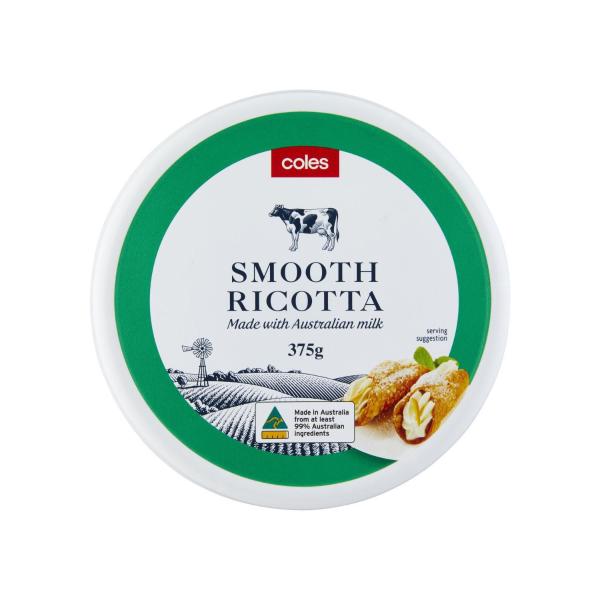 Coles Smooth Ricotta 375g product image