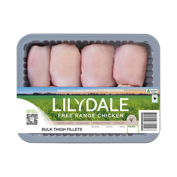 Free Range Chicken Thigh Fillets Bulk