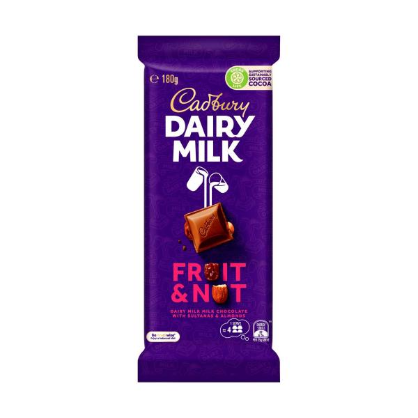 Cadbury Dairy Milk Fruit And Nut Chocolate Block 180g product image