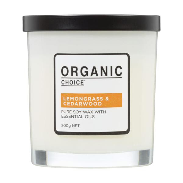 Buy Organic Choice Candle Lemongrass & Cedarwood 200g | Coles