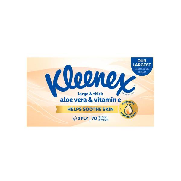 Kleenex 3 Ply Large N Thick Aloe Vera Facial Tissues 70 pack product image