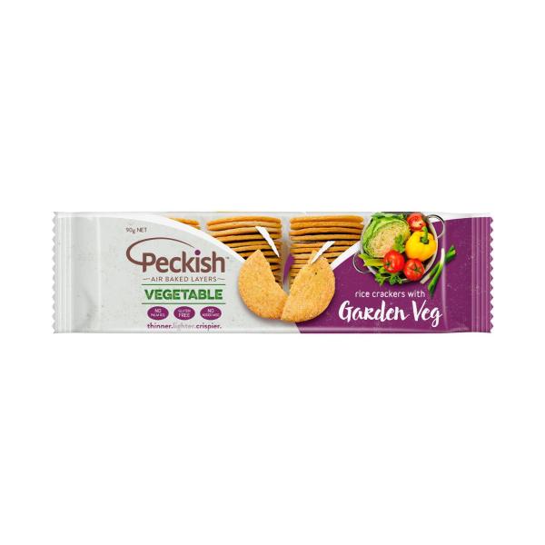 Peckish Vegetable Rice Cracker Garden Veg 100g product image