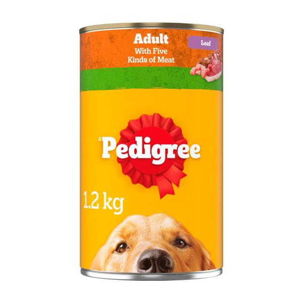 Pedigree Adult Wet Dog Food With 5 Kinds Of Meat Loaf Can 1.2kg