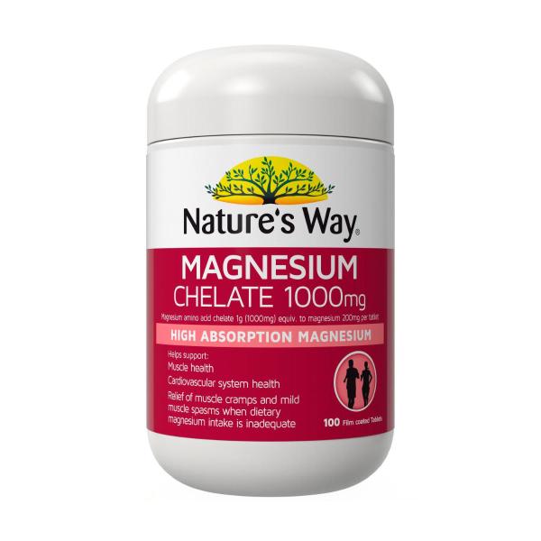 Nature's Way Magnesium Chelate 1000mg Tablets | 100 pack