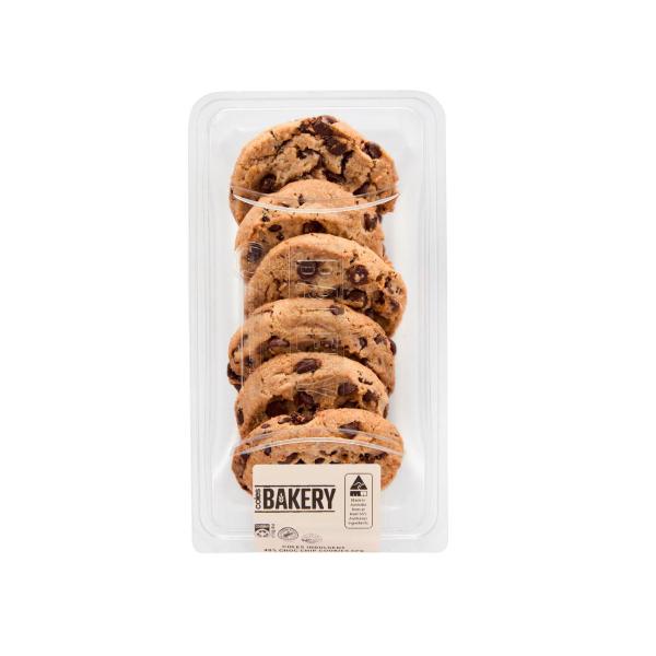 Coles Bakery Indulgent Choc 40% Choc Chip Cookie 6 Pack product image