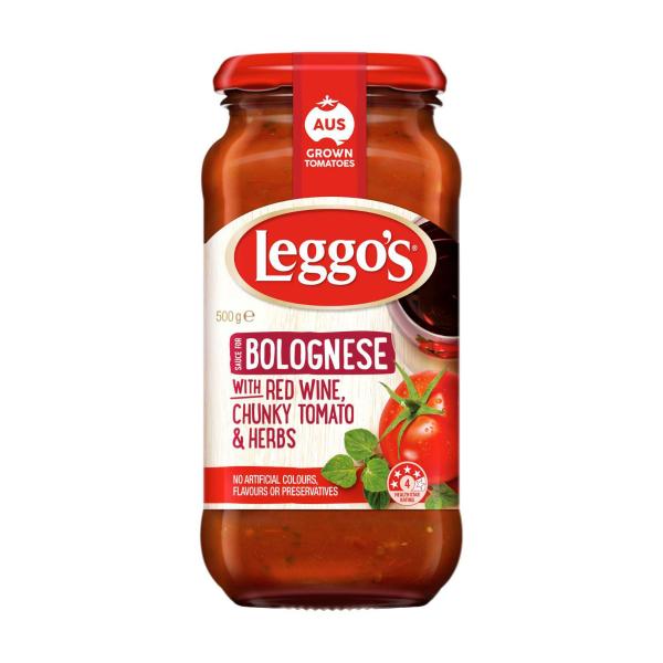 Leggo's Bolognese With Red Wine Pasta Sauce 500g product image