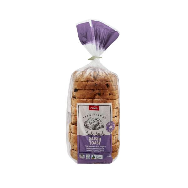 Coles Cafe Style Raisin Toast 650g product image