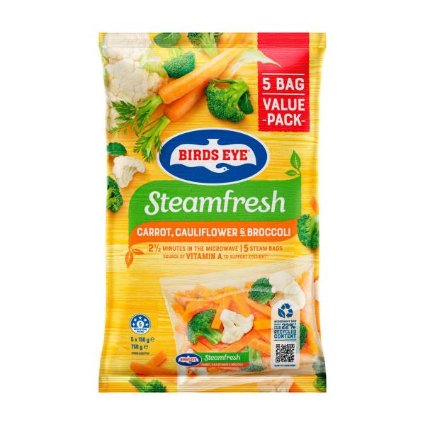 Steam Fresh Carrot Cauliflower & Broccoli Mix 5 Pack