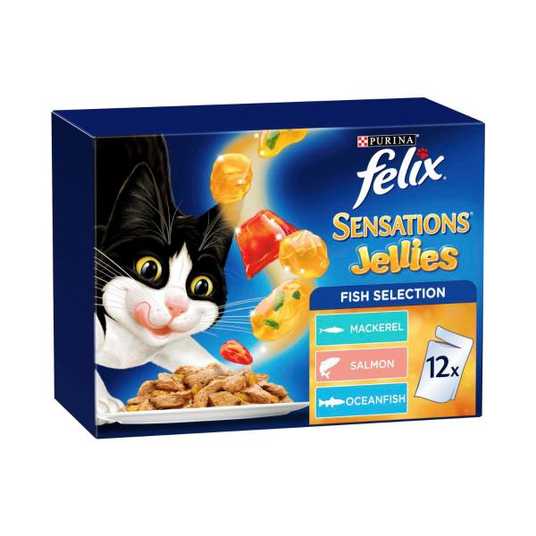Felix Sensations Jellies Fishy Selection Cat Food 12 pack