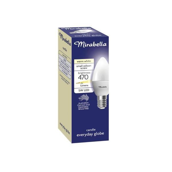 Globe Led Candle 5.5w Small Edison Screw Pearl