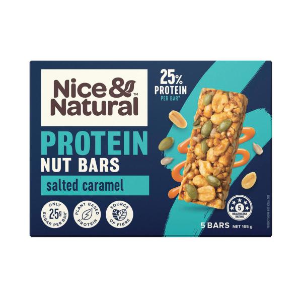 Nice & Natural Protein Nut Bars Salted Caramel With Superseeds 5 Pack | 165g – Coles