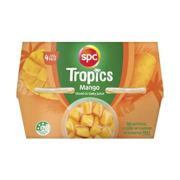 SPC Tropics Diced & Juicy Mangoes in Juice 120g 4 pack product image