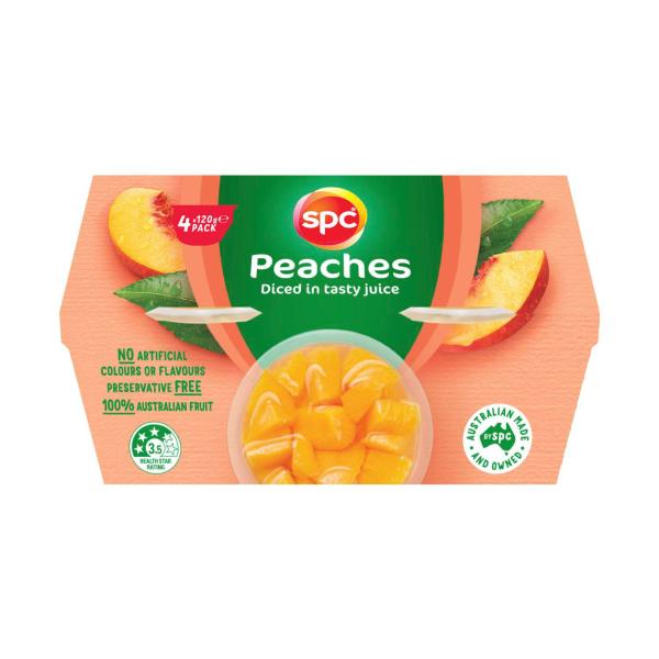 SPC Aussie Diced Peaches in Juice 120g 4 pack