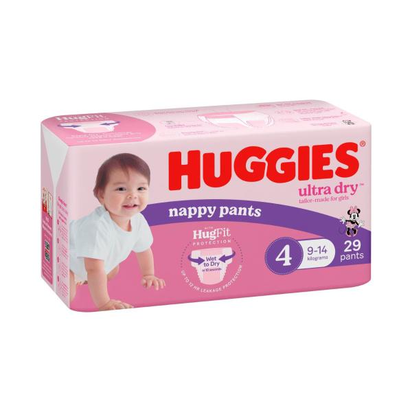 Ultra Dry Nappy Pants Girls Size 4 (9-14kg)