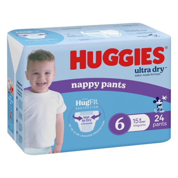 Ultra Dry Nappy Pants Boys Size 6 (15kg+)
