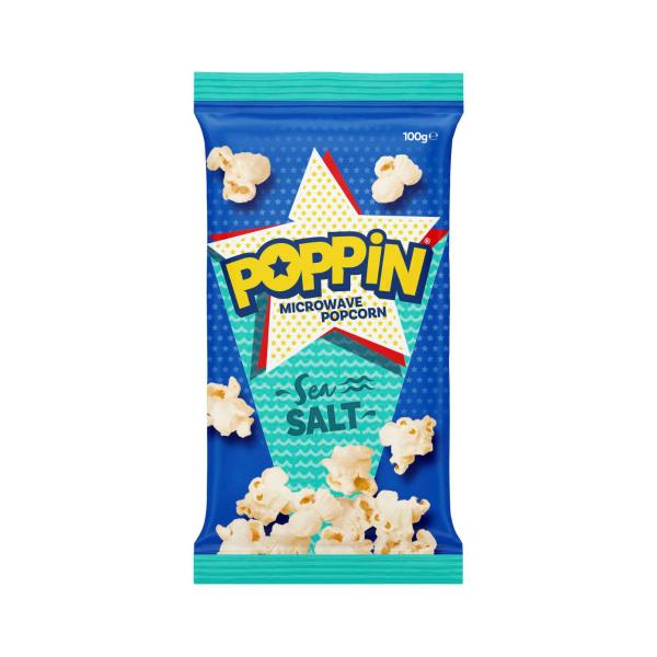 Poppin Microwave Popcorn Sea Salt 100g