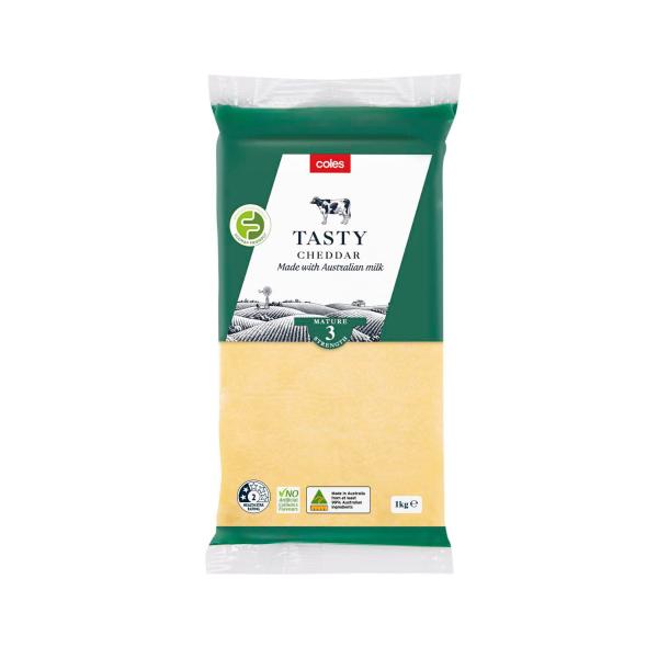 Coles Dairy Cheese Tasty 1kg product image