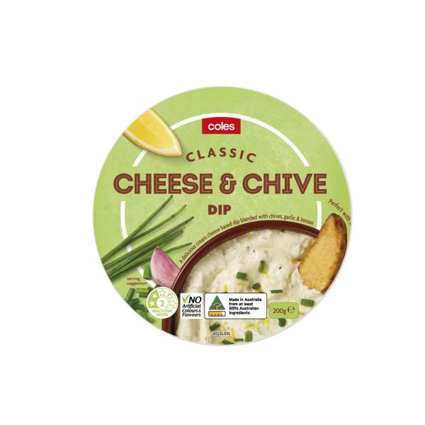 Coles Cheese & Chive Dip 200g product image