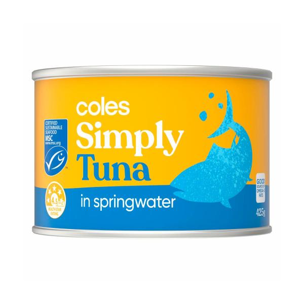Coles Simply Tuna Springwater 425g