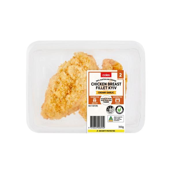 Coles Rspca Chicken Creamy Garlic Breast Kyiv 350g product image