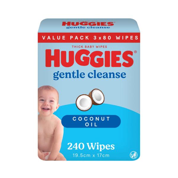 Huggies Thick Baby Wipes Coconut Oil 3 pack product image