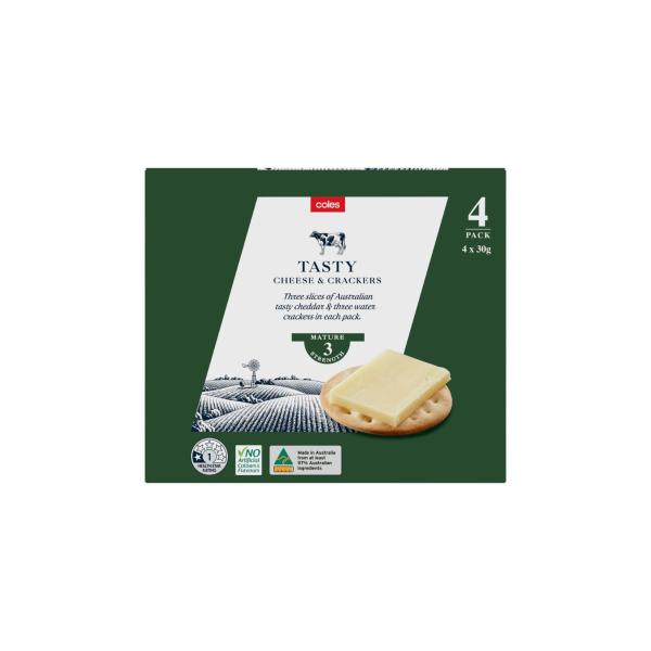 Coles Tasty Cheese & Crackers 4 Pack 120g product image