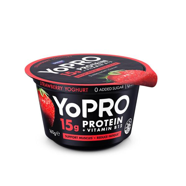 YoPro High Protein Yoghurt No Added Sugar Strawberry 160g product image