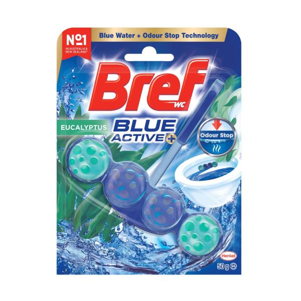 Bref Blue Active Rim Block Eucalyptus Toilet Cleaner | 50g – Coles
