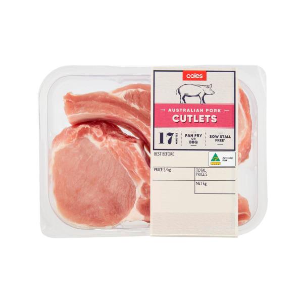 Coles Pork Cutlets approx. 500g pack