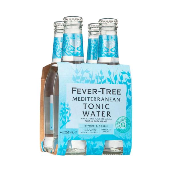 Fever-Tree Mediterranean Tonic Water 4x200ml 4 pack