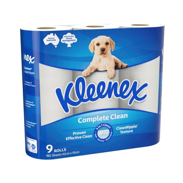 Kleenex Complete Clean Toilet Paper 9 pack product image