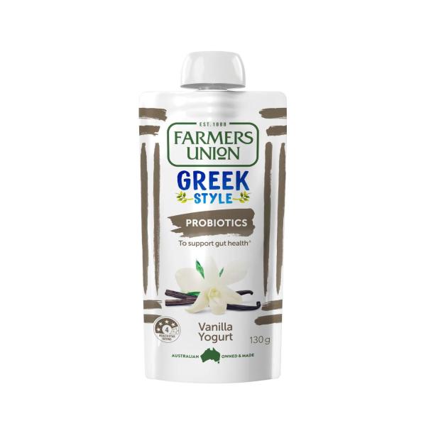 Farmers Union Greek Yoghurt Pouch Vanilla 130g product image