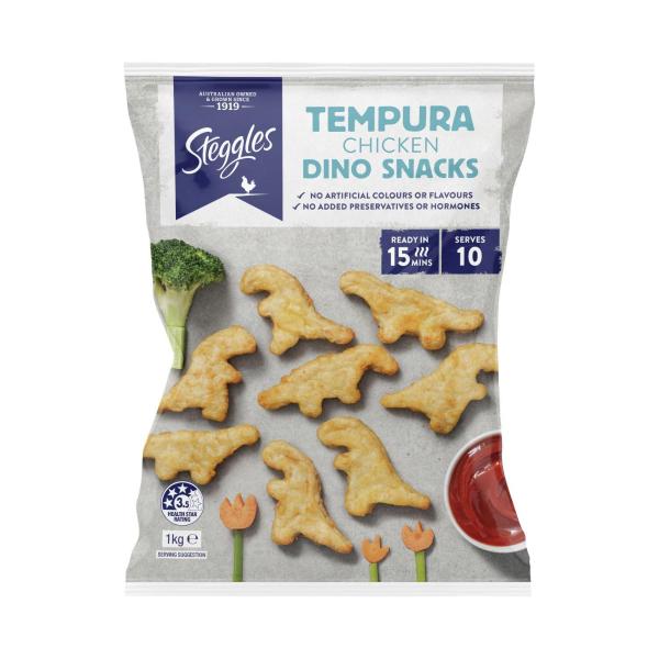Steggles Frozen Chicken Dino Snacks 1kg product image