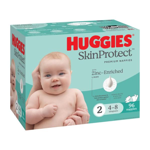 Huggies Skin Protect Newborn Nappies Size 2 96 Pack product image