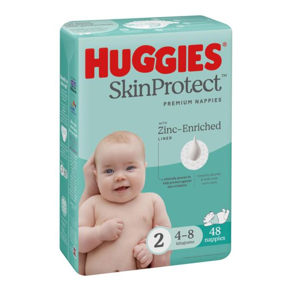 Huggies Skin Protect Newborn Nappies Size 2 48 Pack
