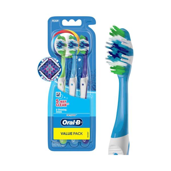 Oral B Complete 5 Way Clean Medium Toothbrush 3 Pack product image