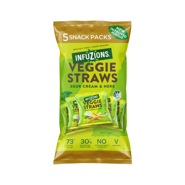 Infuzions Veggie Straws 5x15g 75g product image